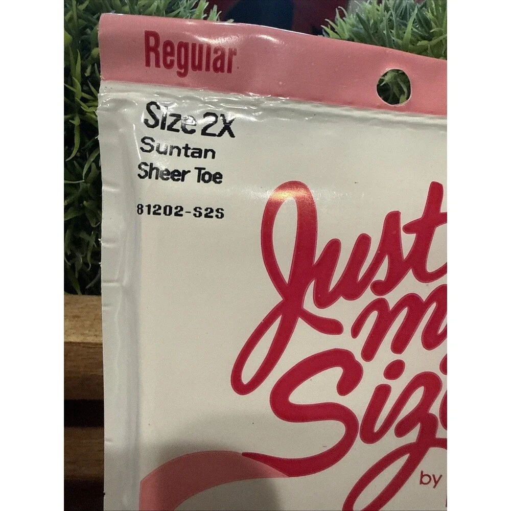 New Just My Size 2X Regular Sheer Toe Pantyhose in SUNTAN NOS by L’eggs